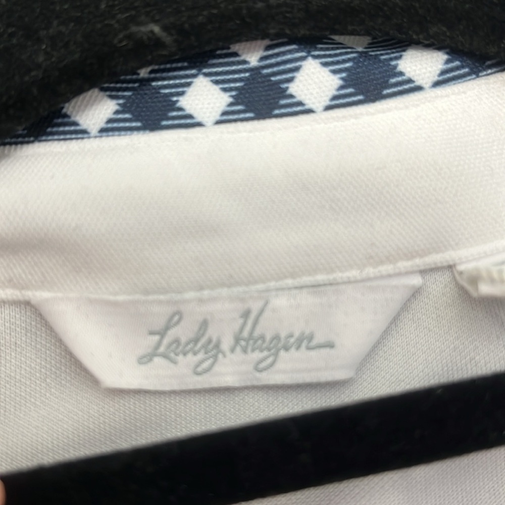 Lady Hagen women’s NWT desert getaway print block short sleeve polo gingham 2X - Picture 5 of 11